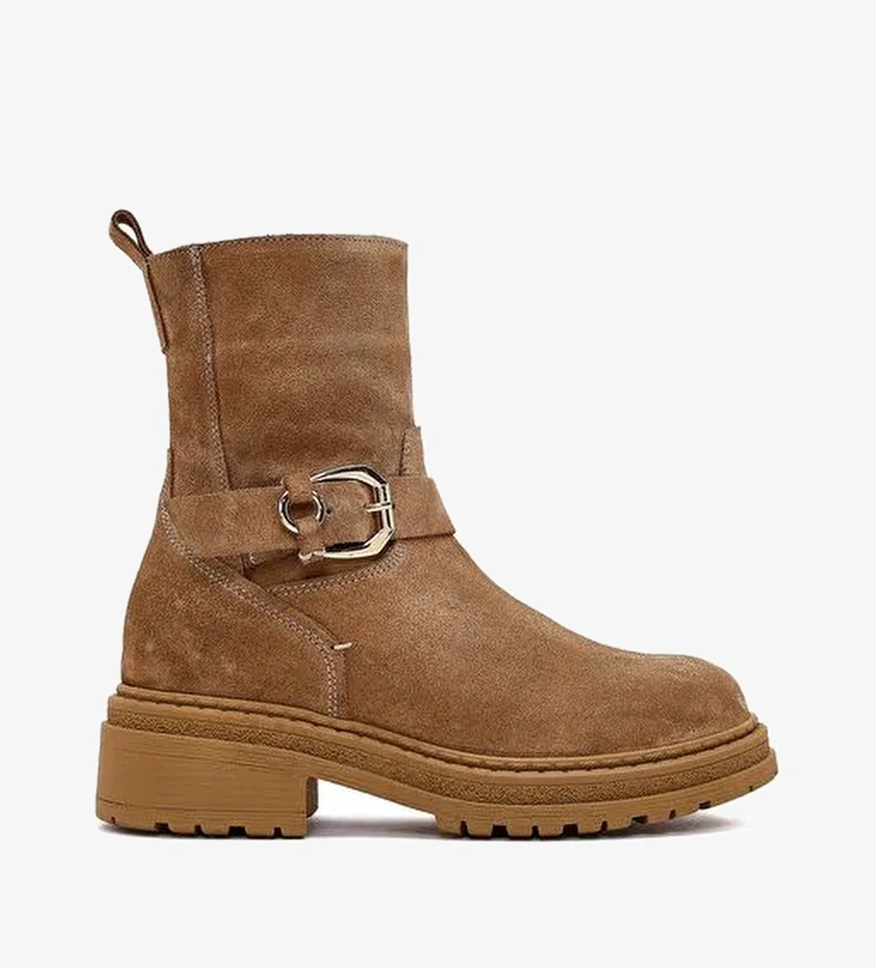 Derimod Derimod Kadın Taba Fermuarlı Kalın Tabanlı Süet Deri Bot 25WFD183210 Boyner'de! Taba - 1. görsel