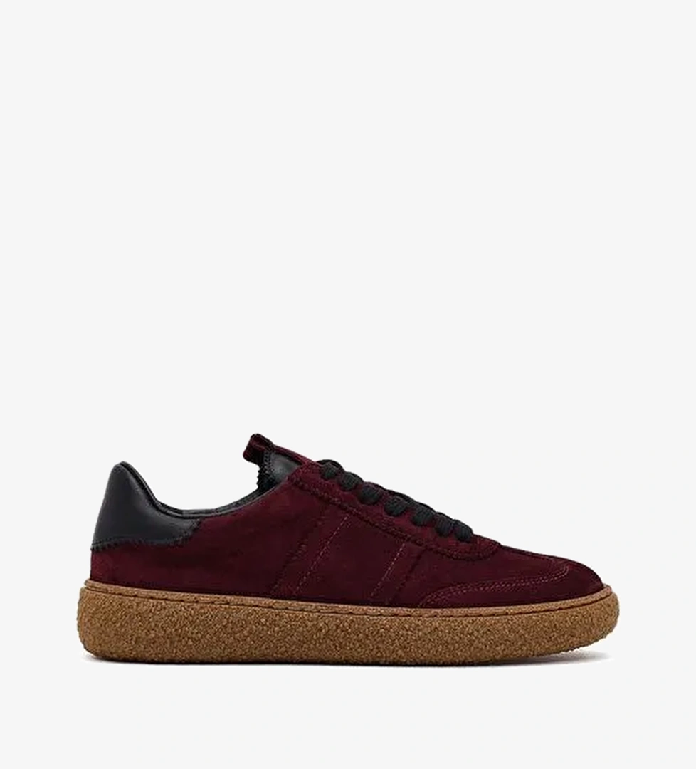 Derimod Derimod Kadın Bordo Süet Deri Sneaker 25WFD142314 Boyner'de! Bordo - 1. görsel
