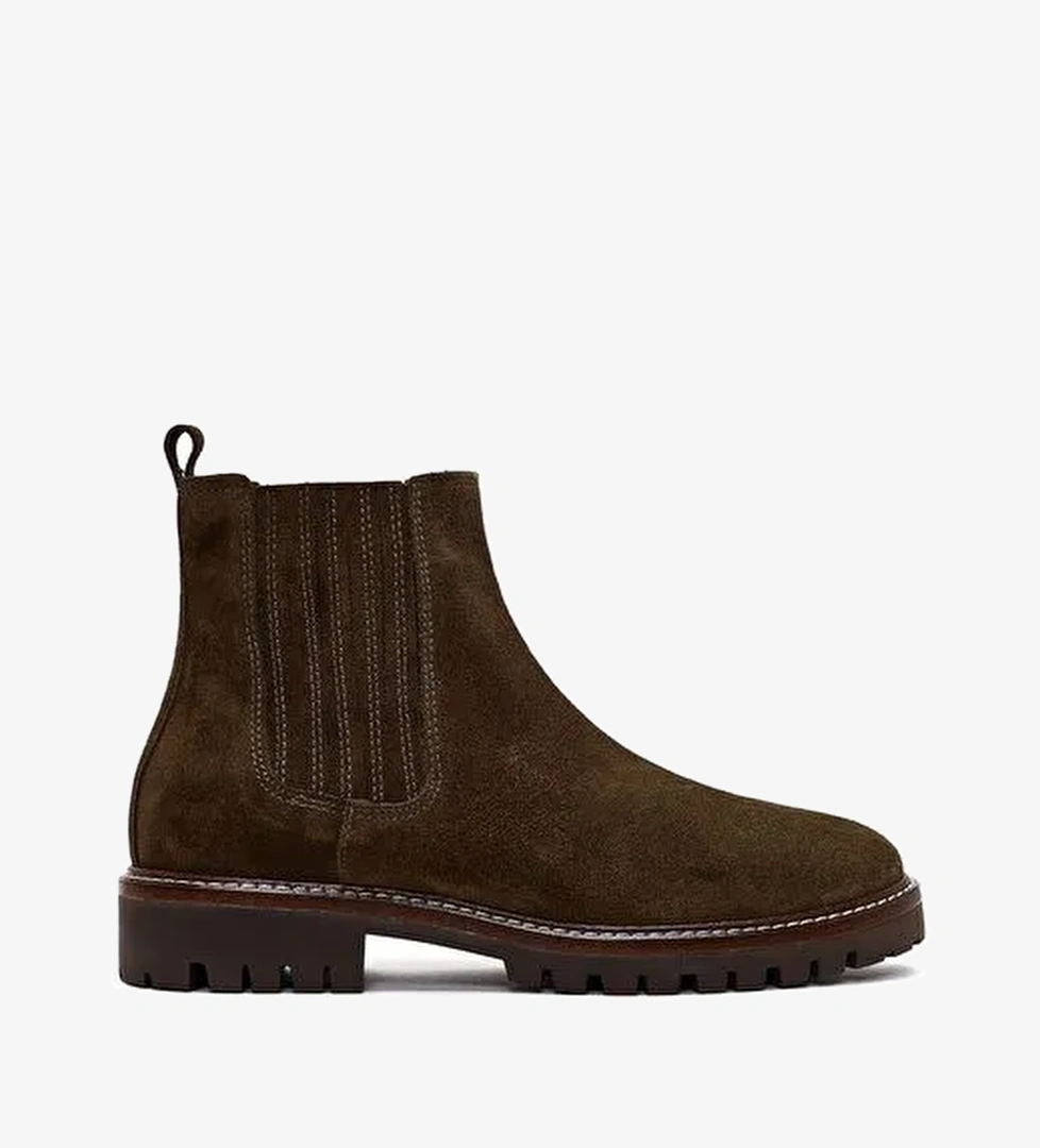 Derimod Derimod Yeşil Kadın Haki Süet Deri Chelsea Bot 25WFD188010 Boyner'de! Yeşil - 1. görsel