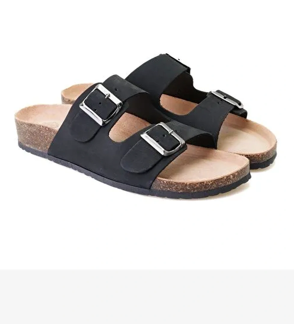 Desa Desa Karina Siyah Erkek Ayarlanabilir Tokalı Nubuk Deri Terlik Boyner'de! Siyah - 1. görsel