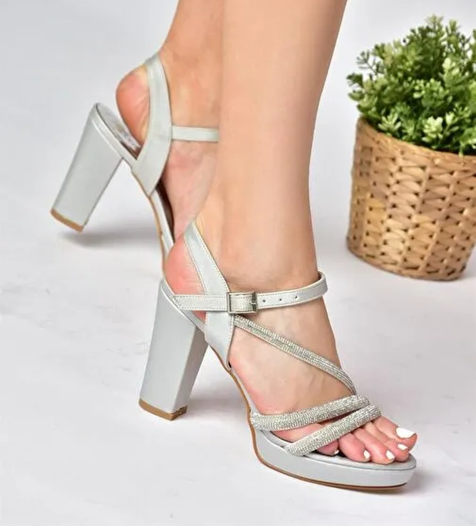 Fox Shoes Gümüş Fox Shoes Kumaş Kalin