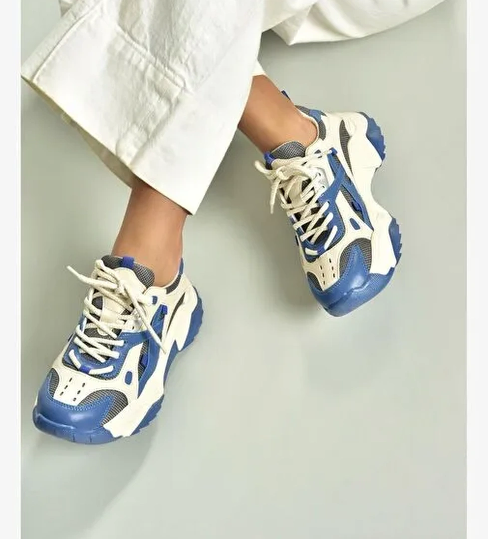 V312613509 Mavi/Bej Spor Ayakkabı Sneakers