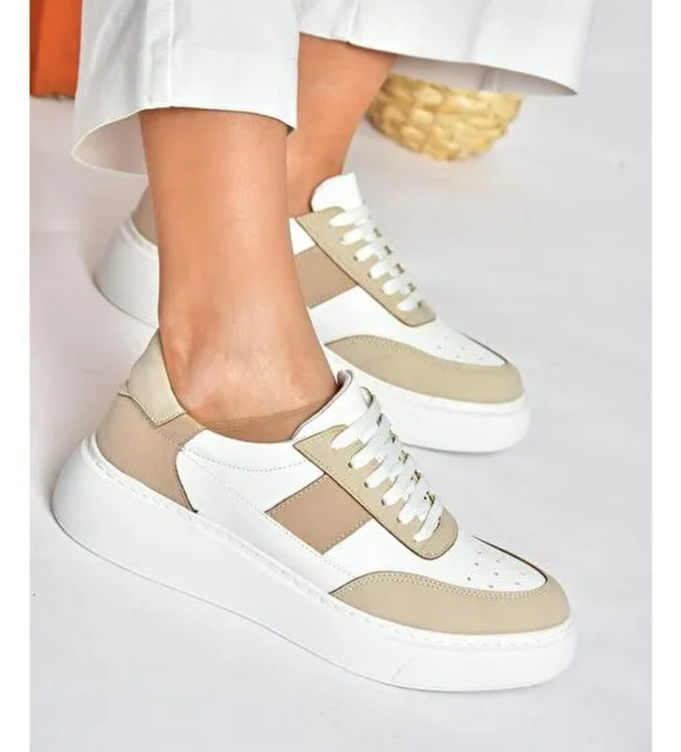 P274048809 Beyaz/Bej Günlük Kadın Spor Ayakkabı Sneakers