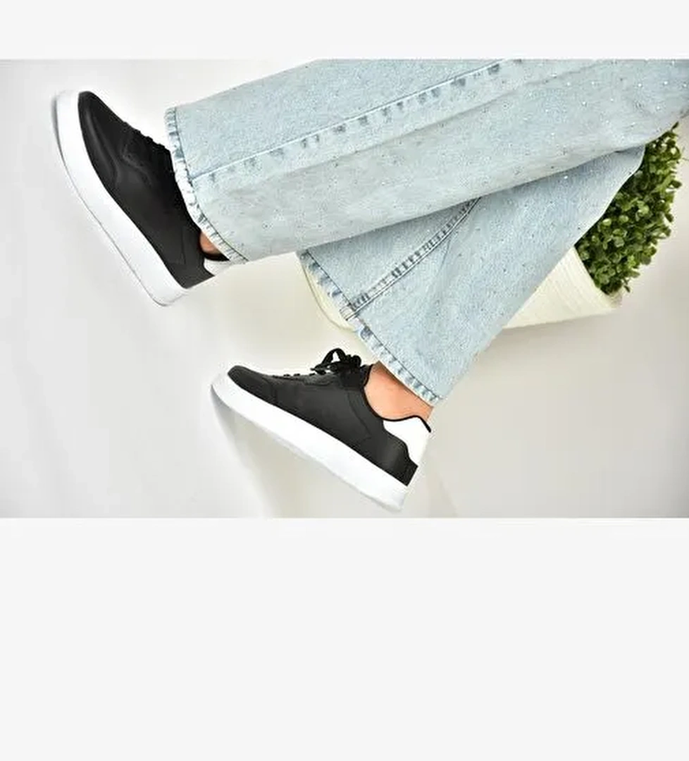 U702015809 Siyah/Beyaz Spor Ayakkabı Sneakers