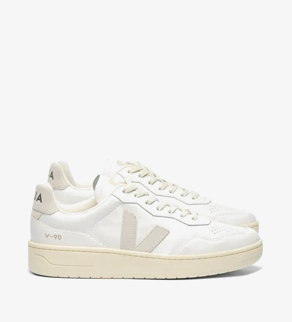 Veja Beyaz - Krem Kadın Sneaker V-90 O.T. Leather