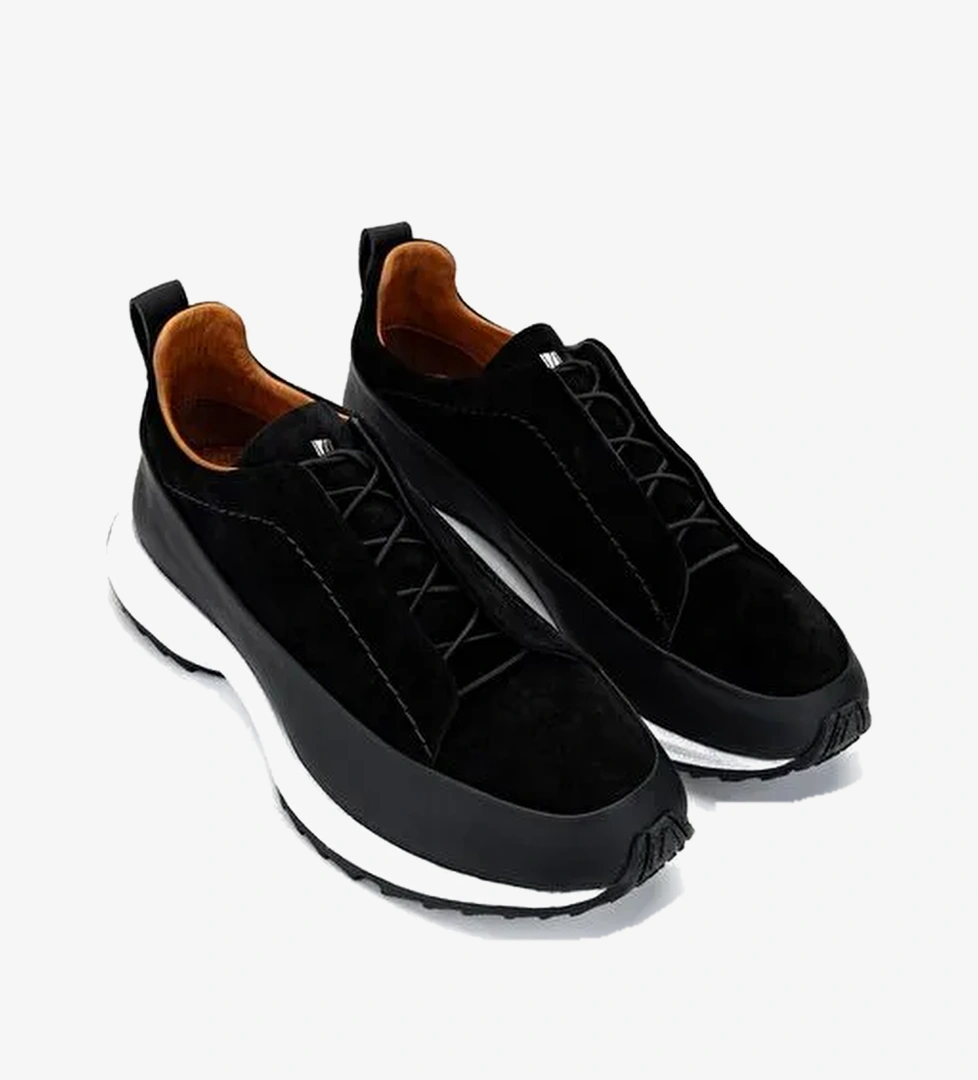 Valmenti Erkek Hakiki Deri Siyah Sneakers & Spor Ayakkabı