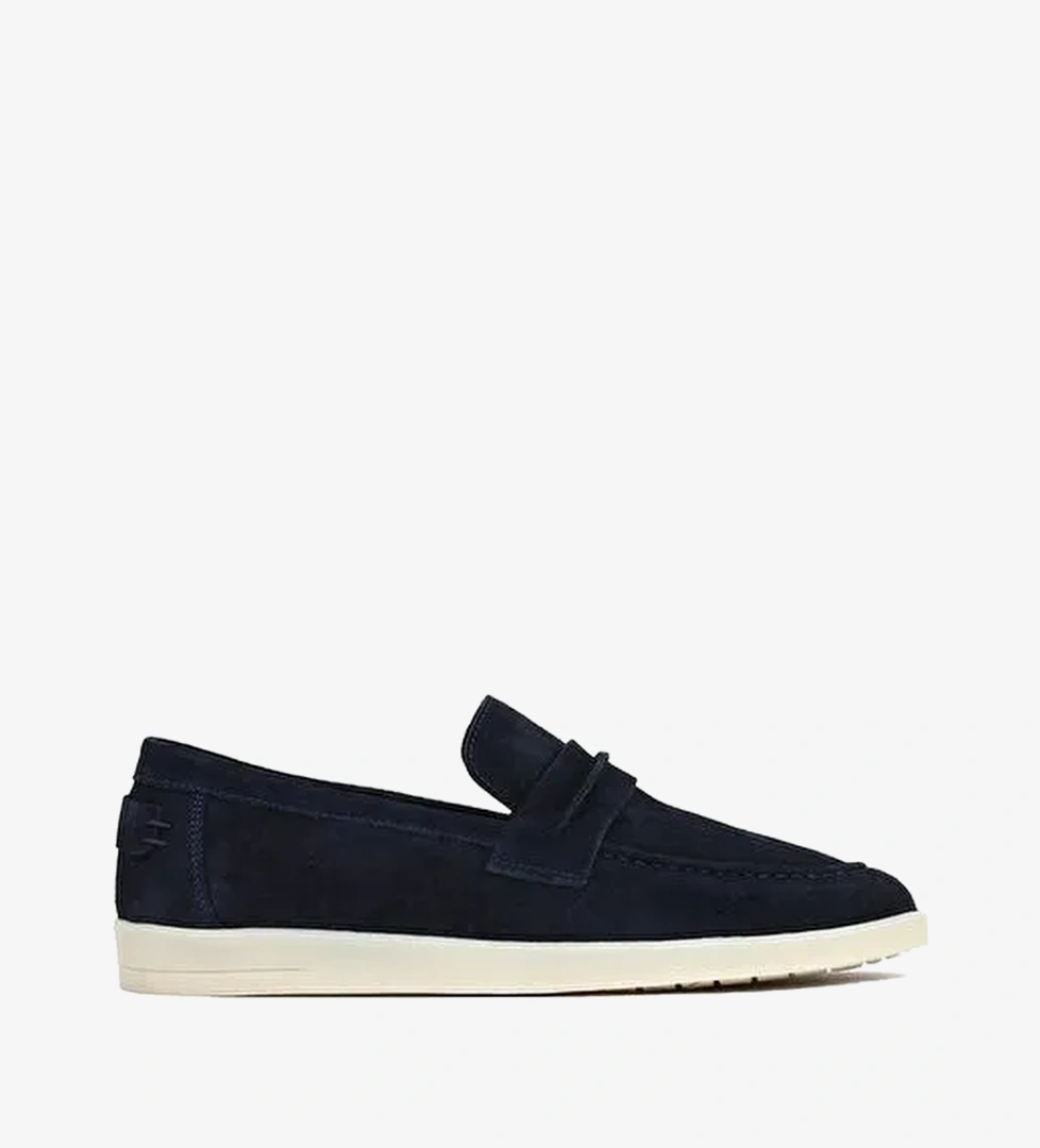 Erkek Lacivert Süet Deri Loafer 26SFD680910