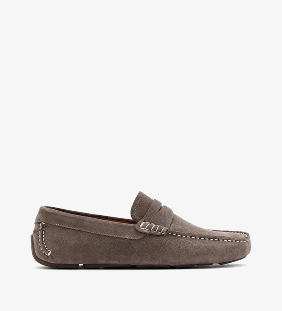 Erkek Vizon Süet Deri Loafer 26SFD630310