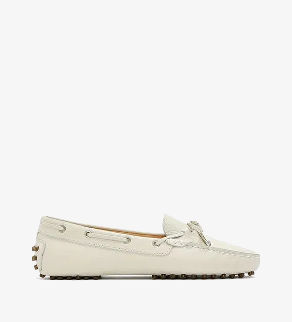 Kadın Krem Püsküllü Deri Loafer 26PFD2903FT