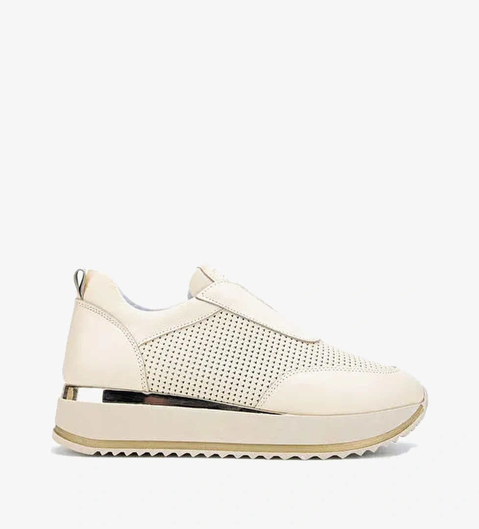 Tamer Tanca Kadın Hakiki Deri Bej Sneakers & Spor Ayakkabı