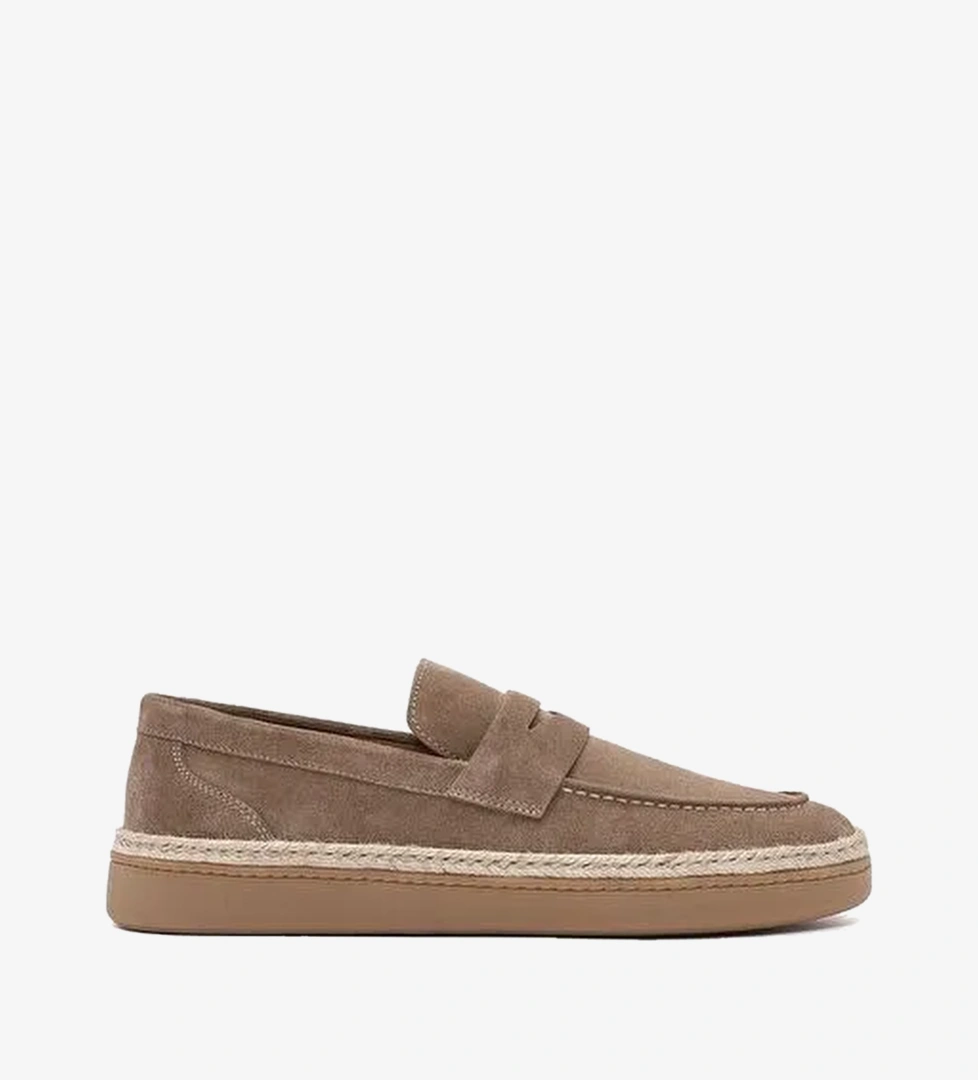 Erkek Vizon Süet Deri Loafer 26SFD631810