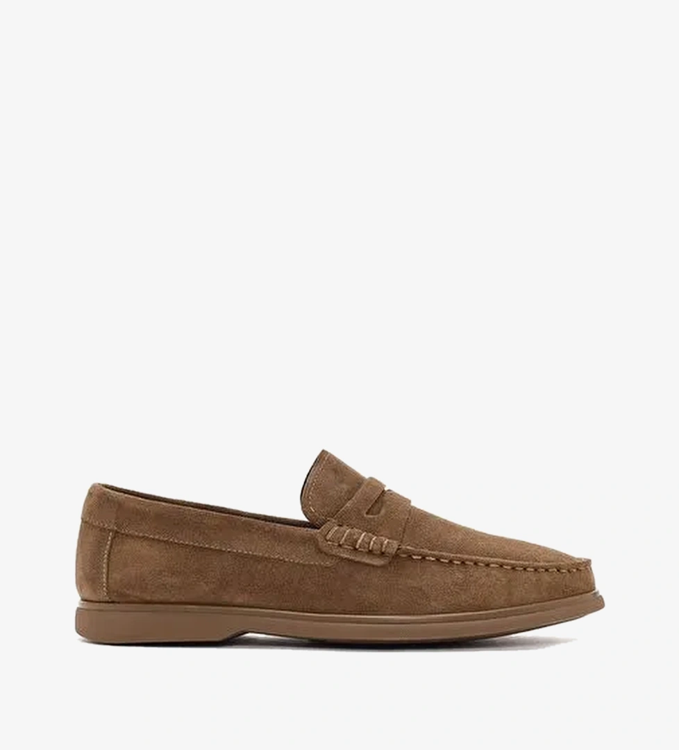Erkek Vizon Süet Deri Loafer 26SFD632410