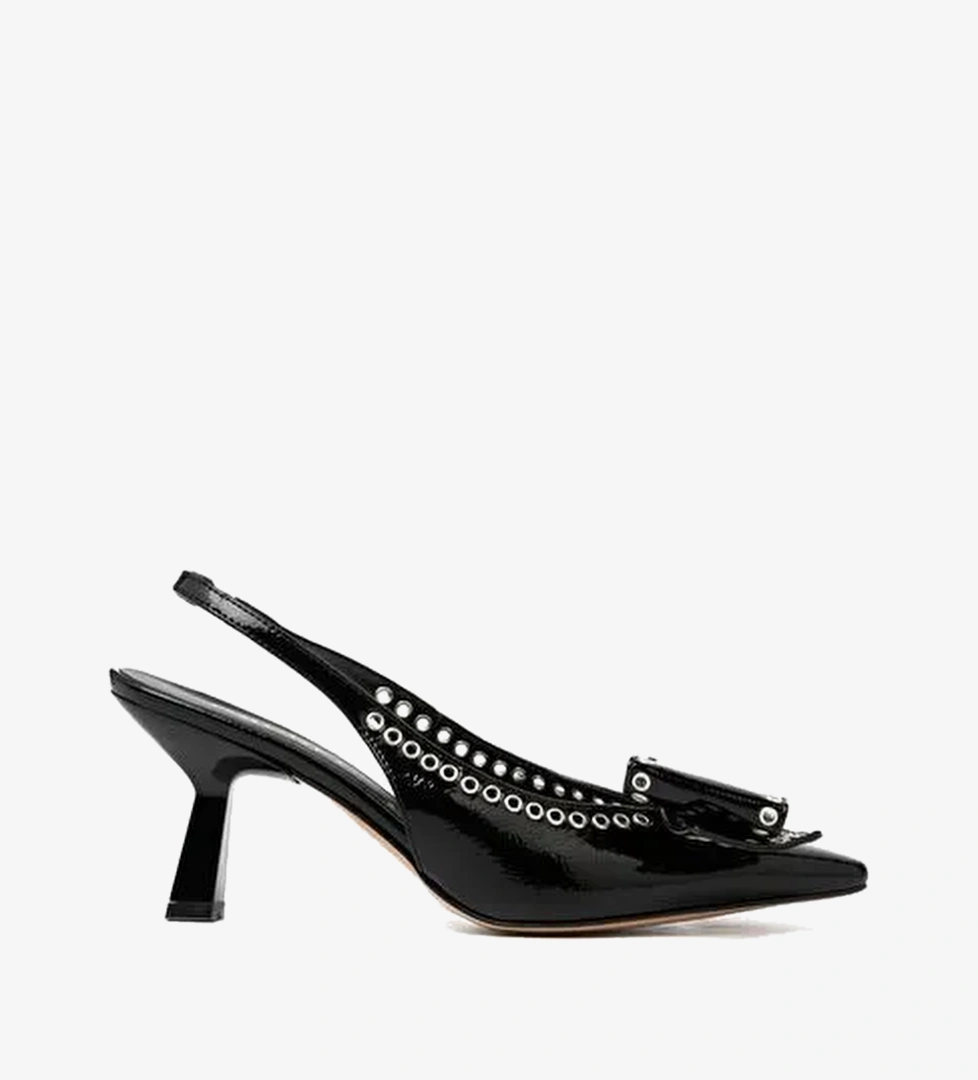 Nacree Gümüş Siyah Nacree Stiletto Naplack