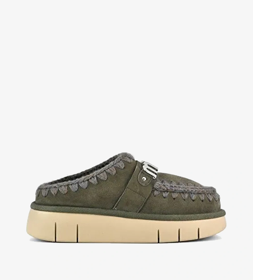 Kadın Terlik/ Panduf ( Ev ) MU.FW531001A BKOL Mou Bounce clog metal logo Black Olive