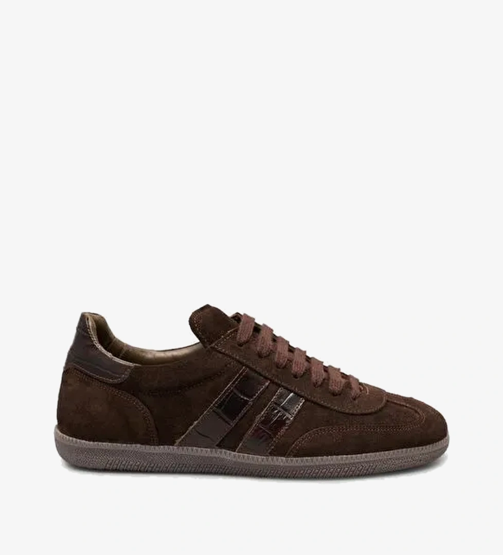 %100 Hakiki Süet Deri Kahverengi Kadın Sneaker Ayakkabı