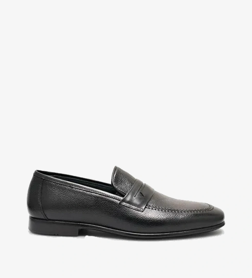 %100 Hakiki Deri Siyah Erkek Klasik Loafer