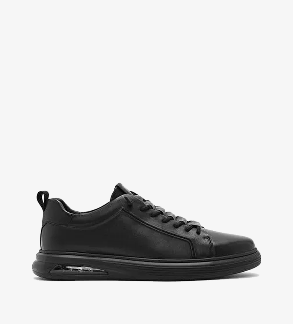 Erkek Siyah Bağcıklı Deri Sneaker 26SFD692418