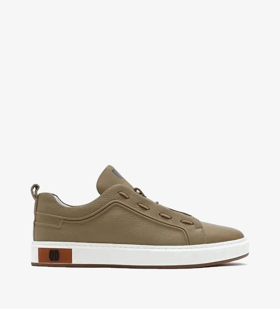 Erkek Bej Deri Sneaker 26SFD691218