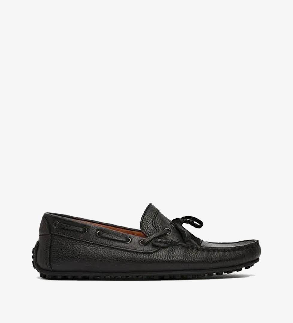 Erkek Siyah Püsküllü Deri Loafer 26SFD7548FT