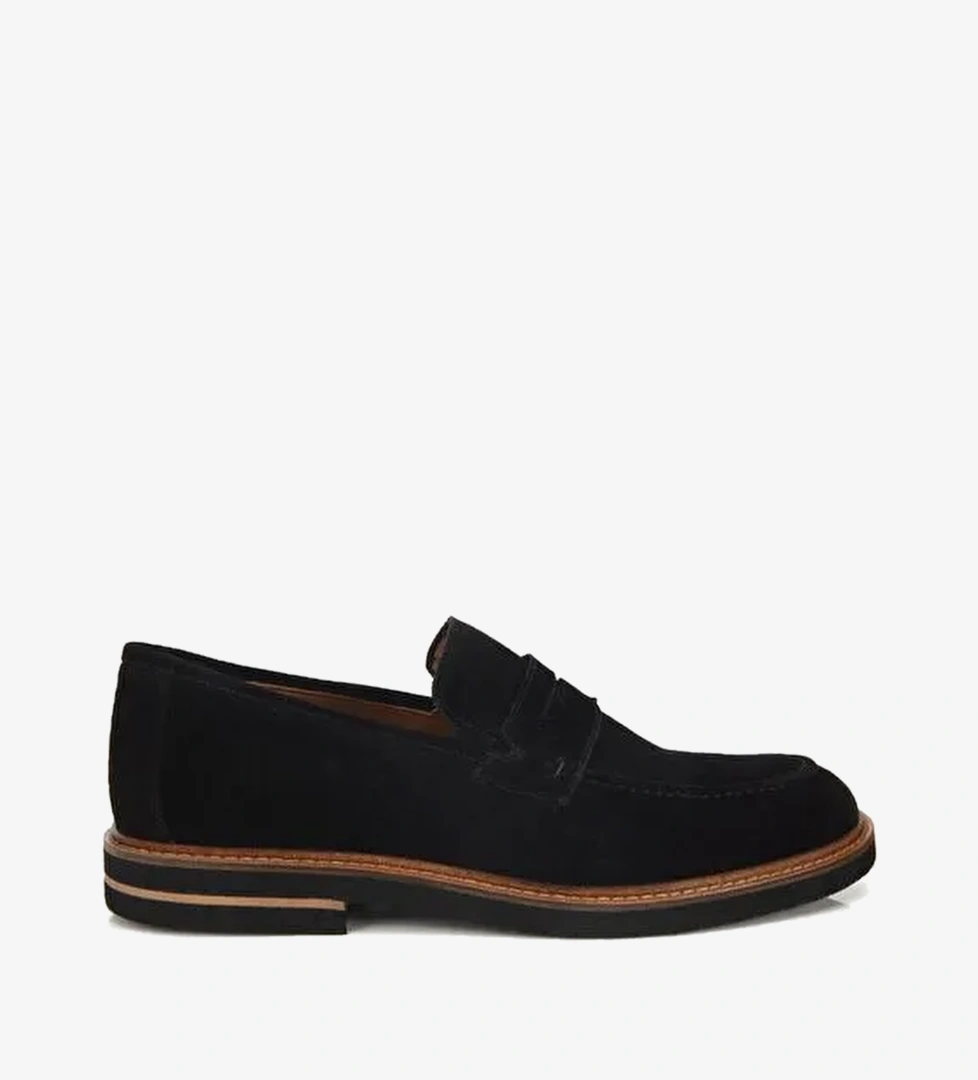 Erkek Süet Deri Siyah Klasik Loafer 02AYH320020A100