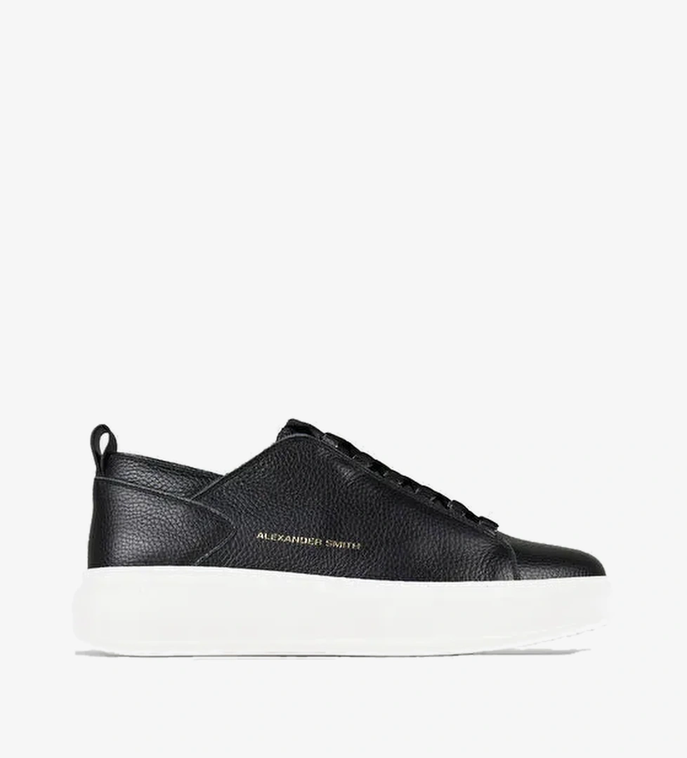Alexander Smith Siyah Erkek Deri Sneaker WEMBLEY DECONSTRUCTED