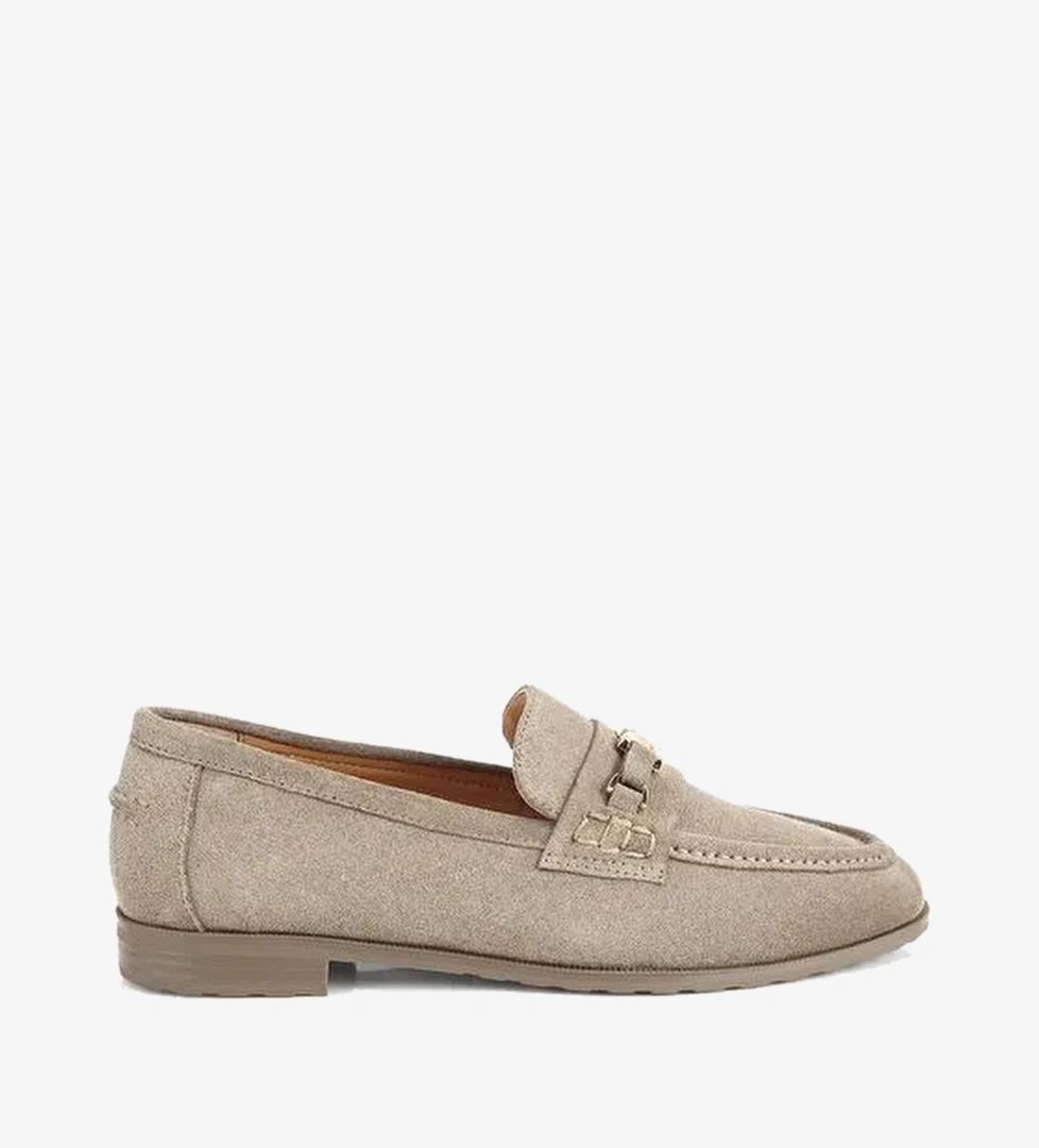 Kadın Süet Deri Açık Yeşil Toka Detaylı Klasik Loafer 01AYH321310A840