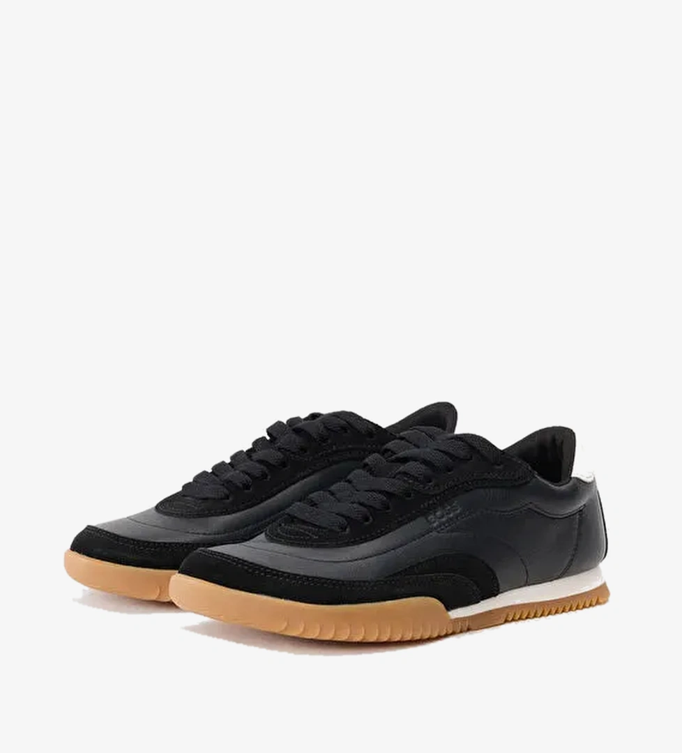 BOSS Siyah Kadın Deri Sneaker Carlynn_Lowp_ltsd
