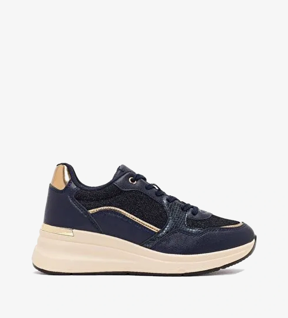 Kadın Lacivert Kalın Tabanlı Sneaker 26PFE457814