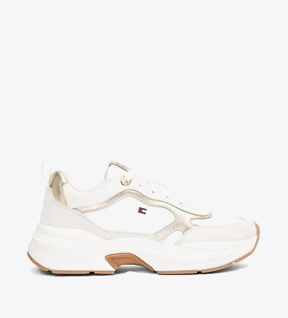 Tommy Hilfiger Ekru - Altın Kadın Deri Sneaker FW0FW092040HU