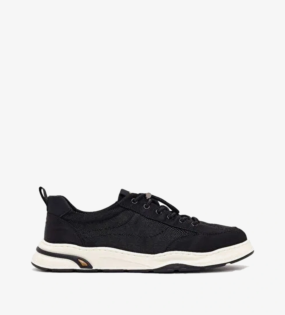 Derimod Zero Erkek Siyah Bağcıklı Kumaş Sneaker 26SFD69286F