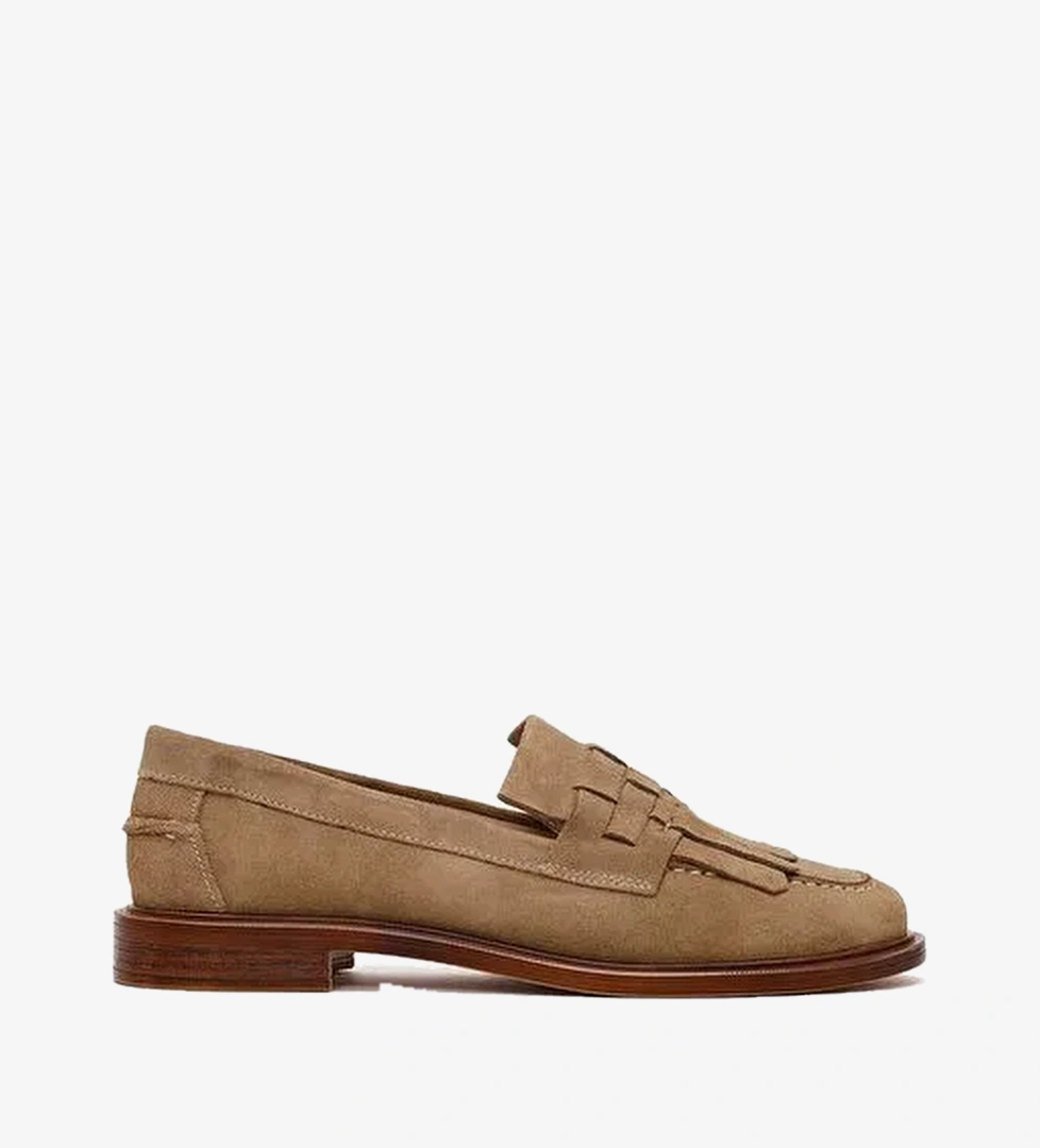Kadın Vizon Püsküllü Süet Deri Loafer 26PFD420710