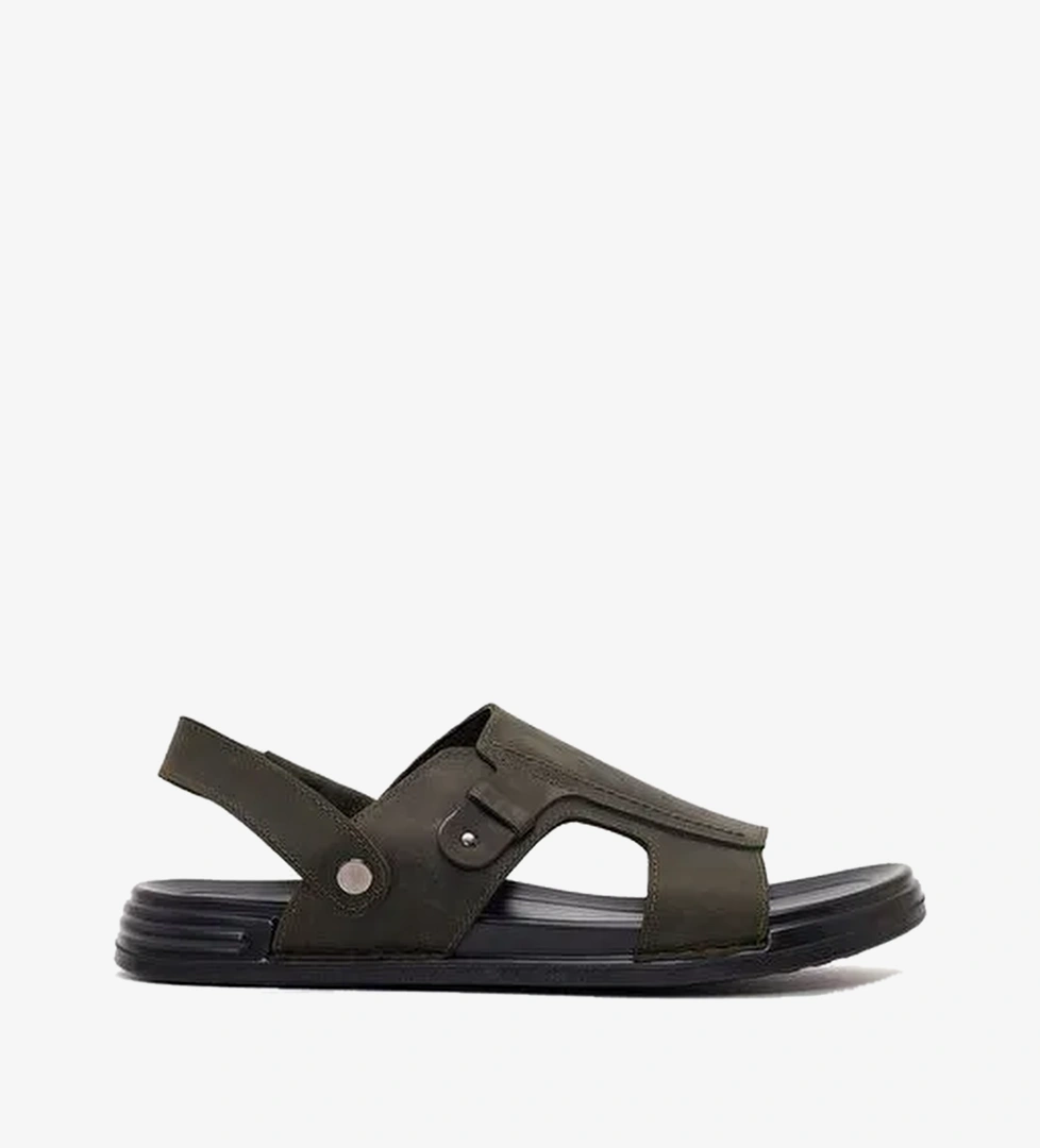 Erkek Haki Nubuk Deri Sandalet 26SFD6259V3