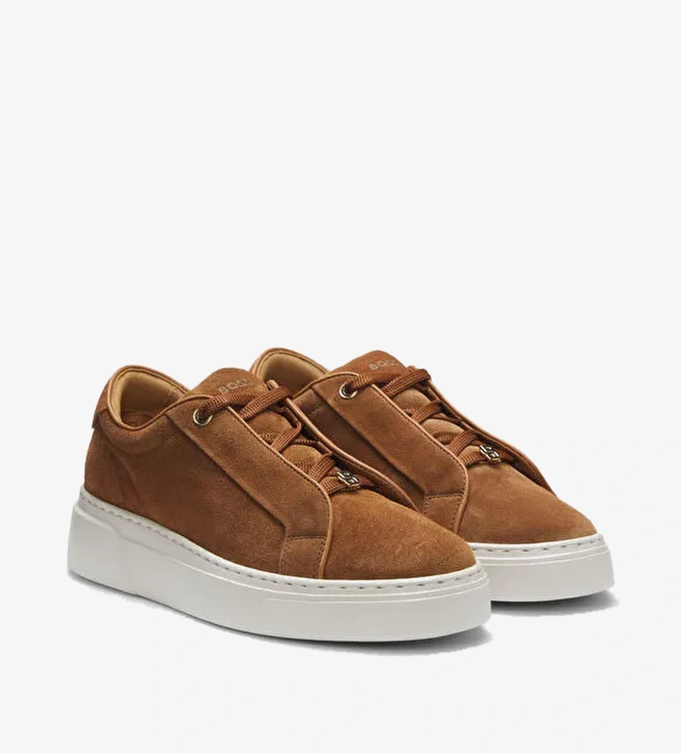 BOSS Kahverengi Kadın Deri Sneaker Gabry_Tenn_sdltW
