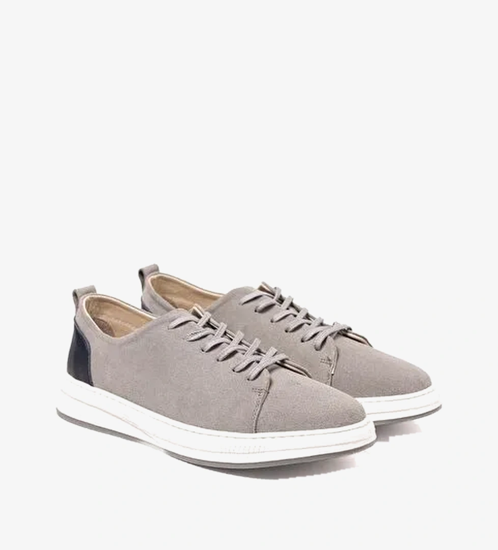 Erkek Sneaker OG-415 John May Gri Süet-Laci Deri