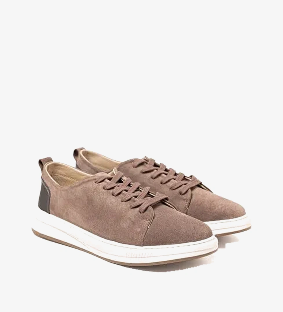 Erkek Sneaker OG-415 John May Vizon Süet-Gri Deri