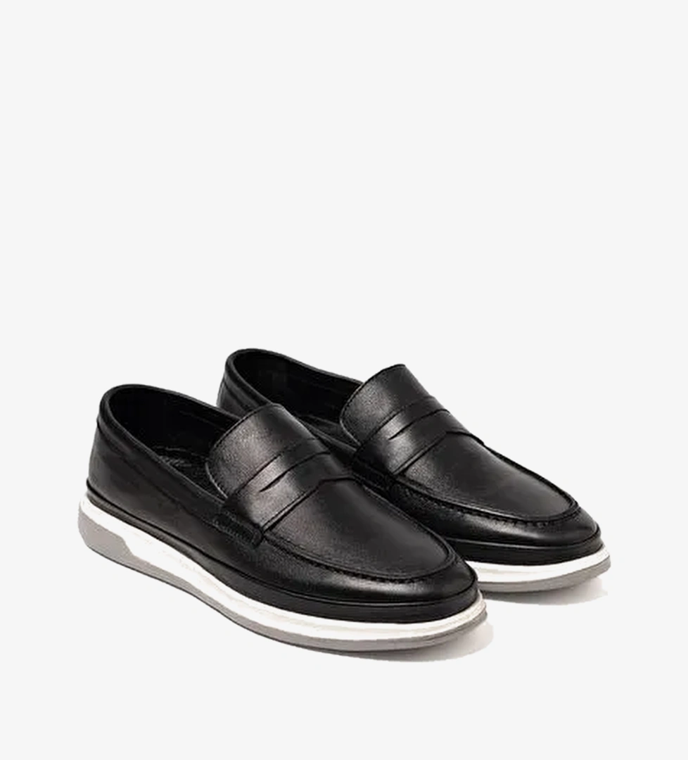 Erkek Sneaker OG-9240 John May 101 Siyah Dolaplı Deri