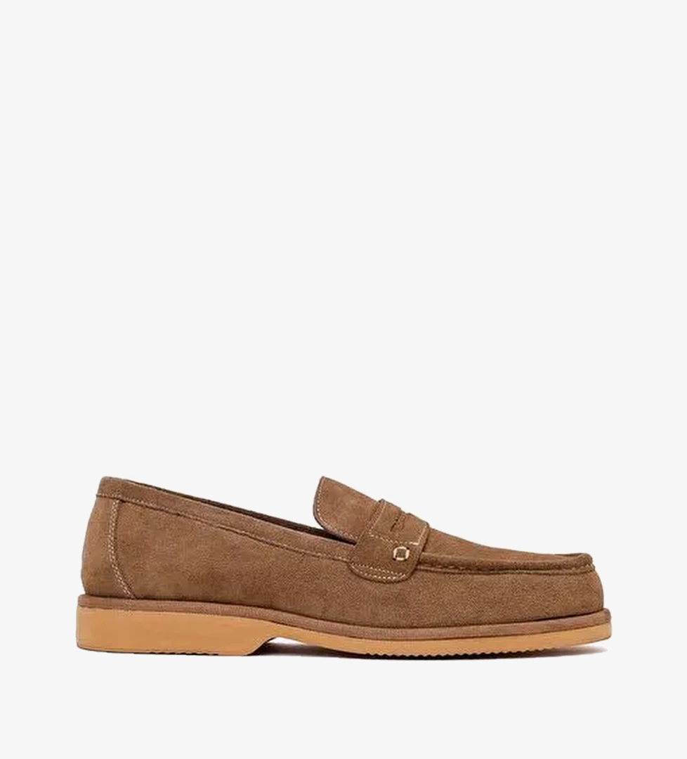 Erkek Vizon Süet Deri Casual Loafer 26SFD704610