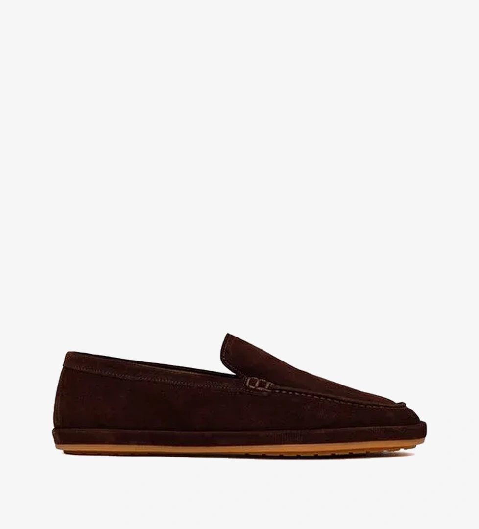 Erkek Kahverengi Süet Deri Loafer 26SFD612310
