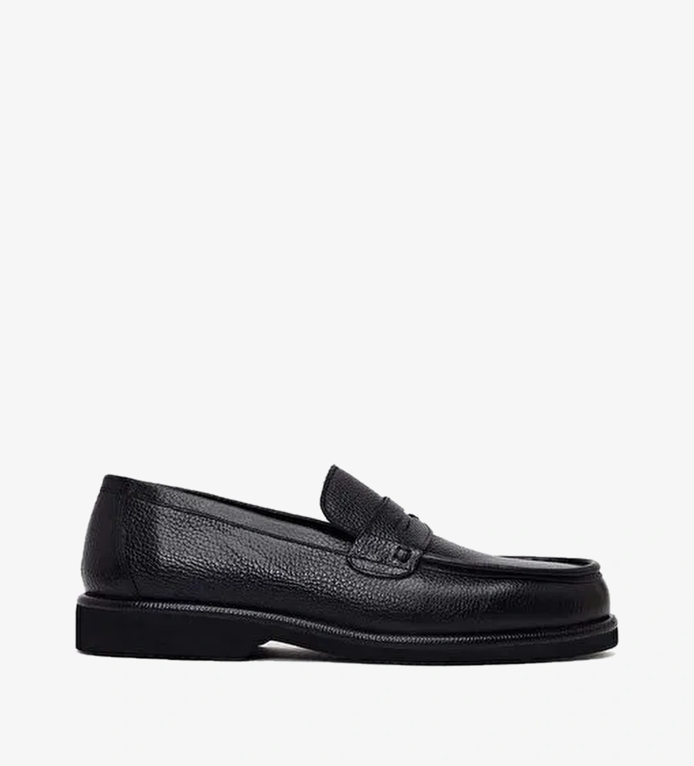 Erkek Siyah Deri Casual Loafer 26SFD7046FT