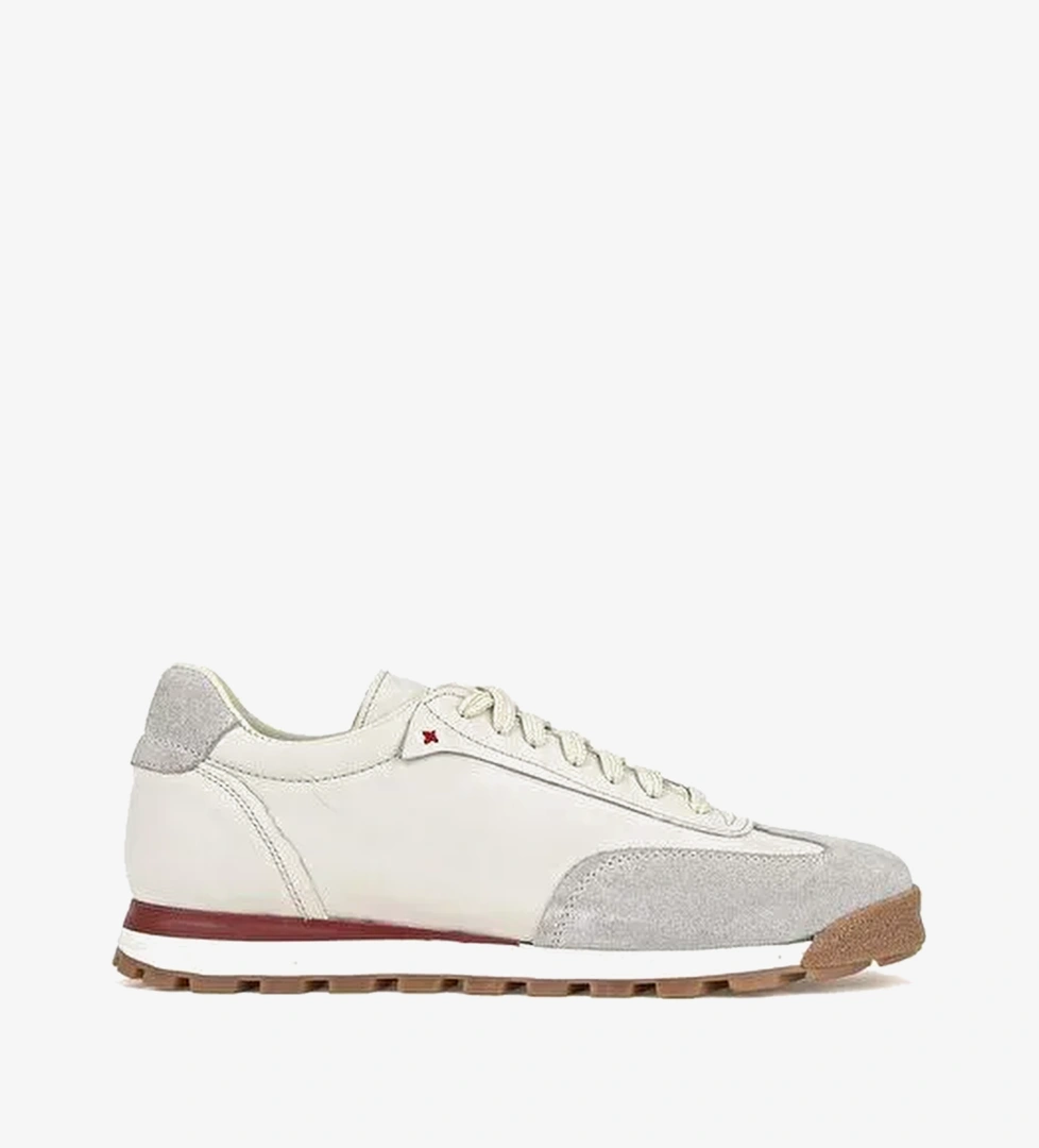 Ziya, Erkek Hakiki Deri Sneaker 1611026Z1020 Kırık Beyaz