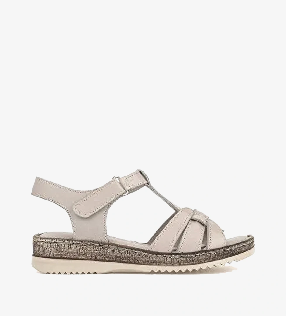 Ziya, Kadın Hakiki Deri Konfor Sandalet 1611051Z030 Silver