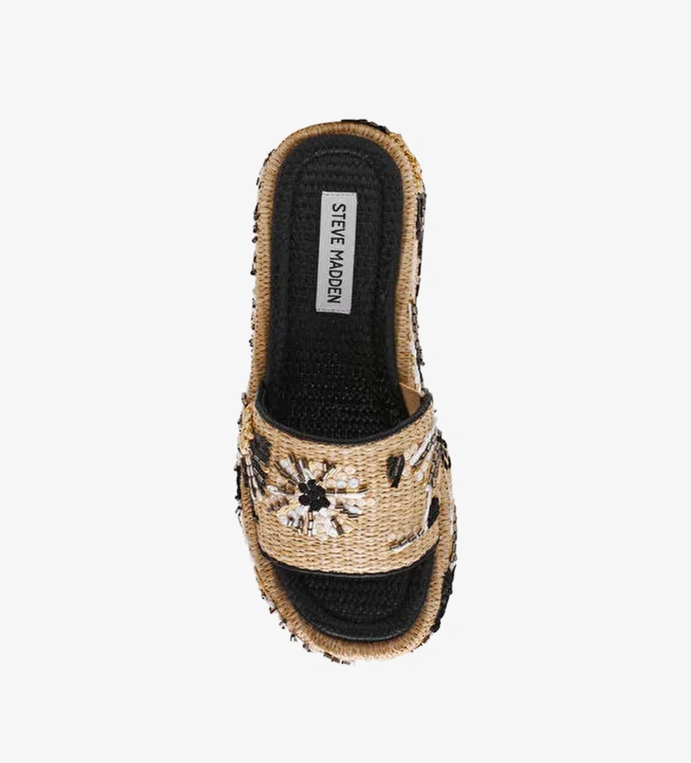 Steve Madden Kahverengi Kadın Terlik DECOR-EMB BLK