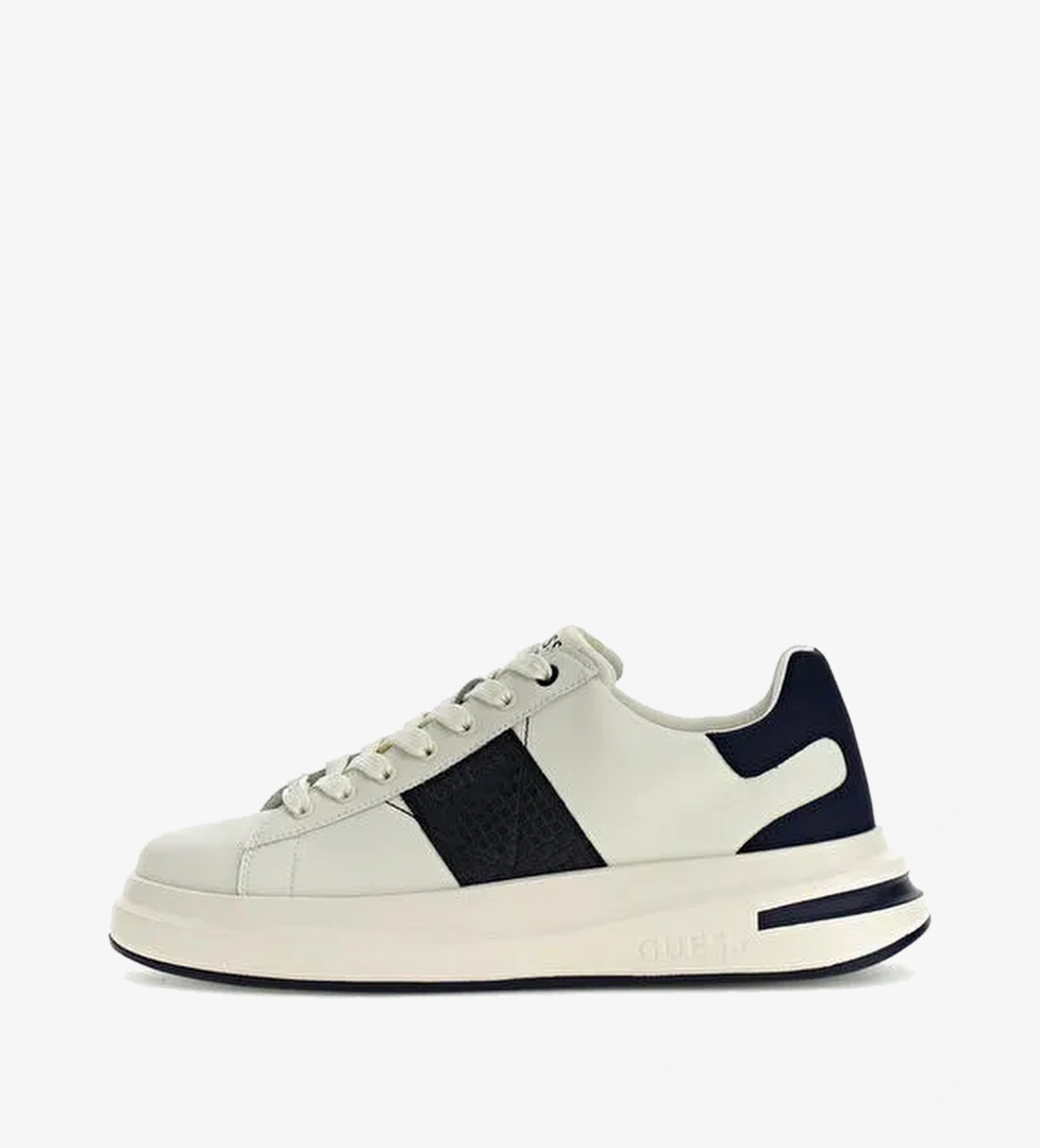 Guess Beyaz - Lacivert Erkek Deri Sneaker ELBA