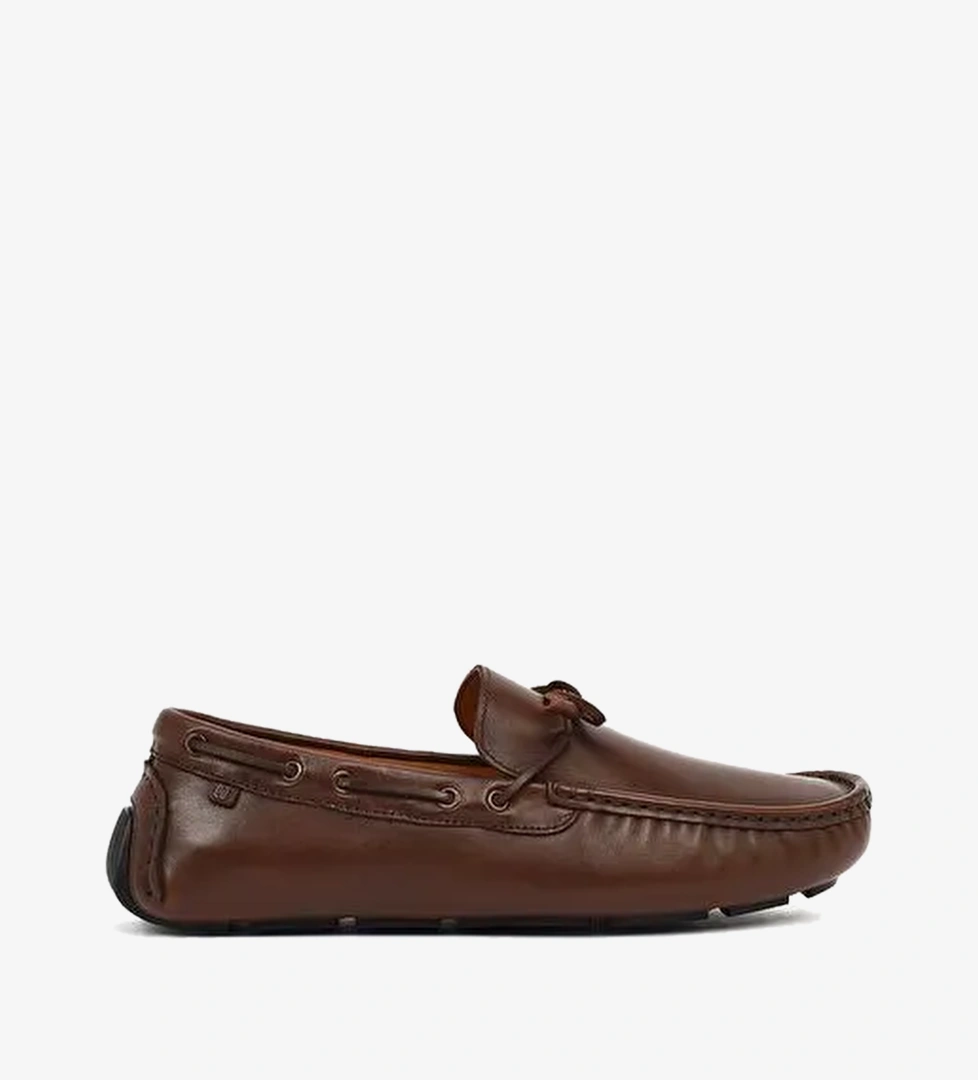 Erkek Kahverengi Deri Casual Loafer 26SFD602118