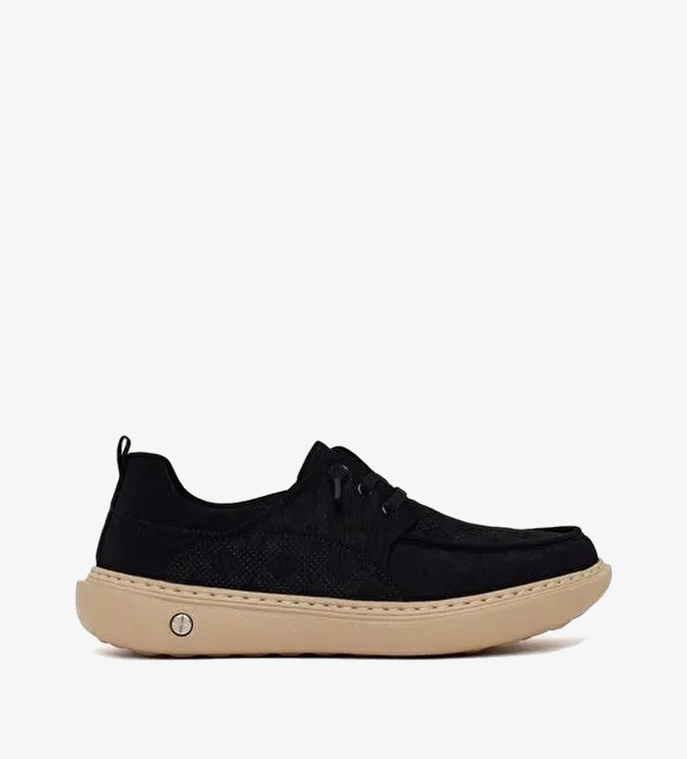 Derimod Zero Erkek Siyah Bağcıklı Kumaş Sneaker 26SFD69186F