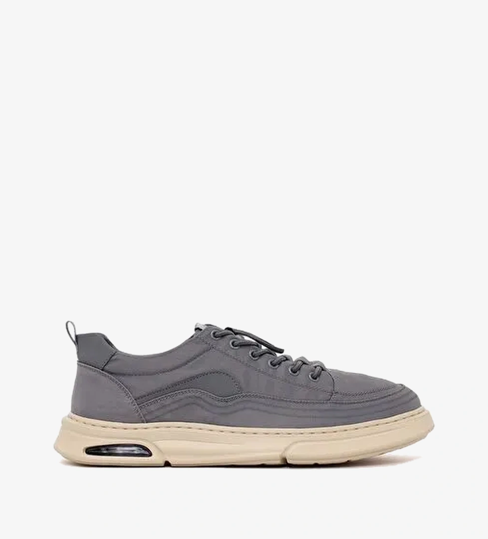 Derimoz Zero Erkek Gri Bağcıklı Kumaş Sneaker 26SFD69206F