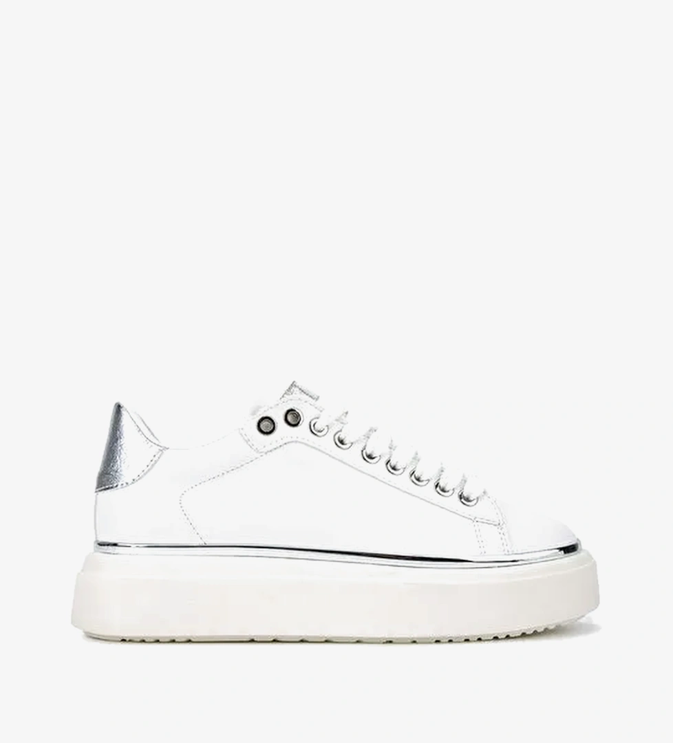 Tamer Tanca Kadın Suni Deri Beyaz/Gümüş Sneakers & Spor Ayakkabı