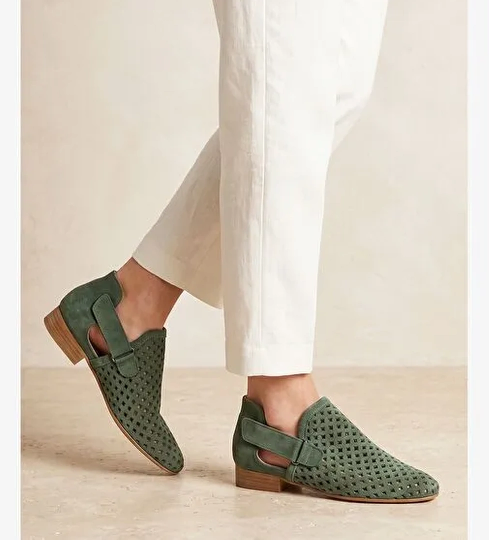 Nemesis Shoes Yeşil Süet Nemesis Shoes Darlene Gerçek