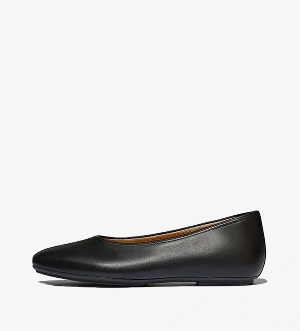 Delicato Kadın Babet A0P-001 FitFlop DELICATO HIGH-CUT SOFT-LEATHER BALLET FLATS