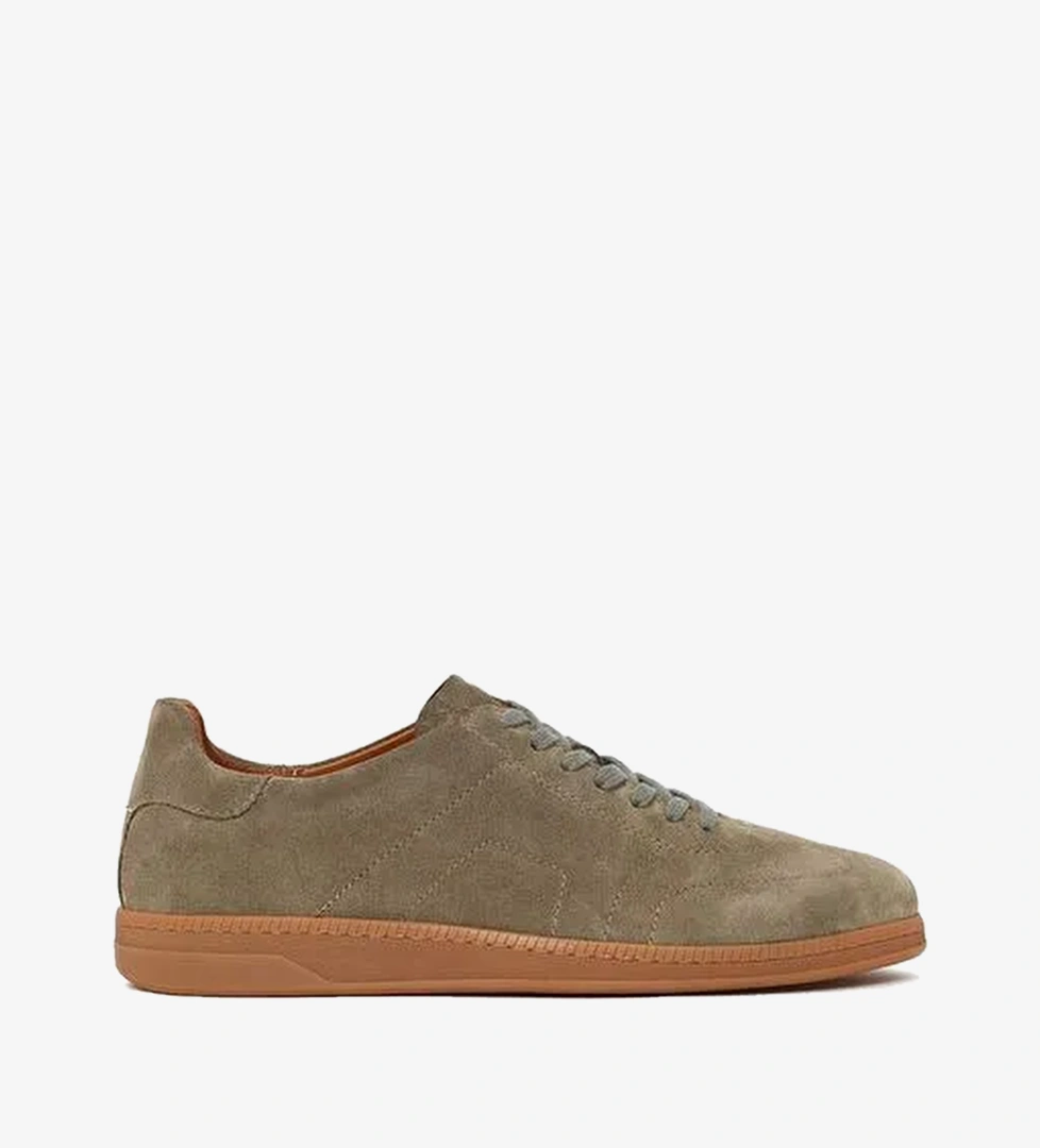 Erkek Açık Yeşil Bağcıklı Süet Deri Sneaker 26SFD633310